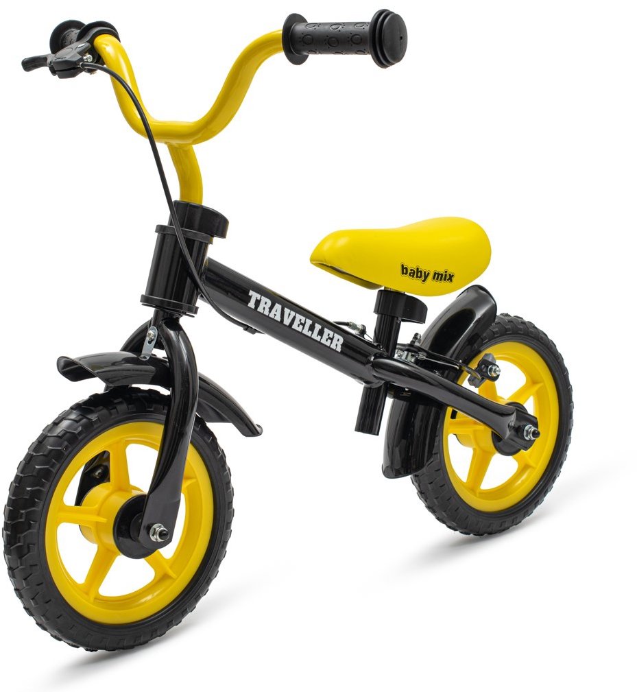BABY MIX Balančný bicykel s brzdou Traveller čierny