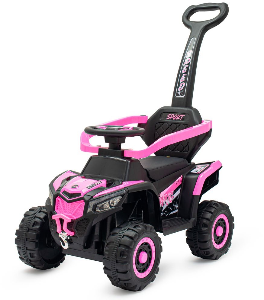 BABY MIX Odrážadlo Ruggy s vodiacou tyčou baby pink
