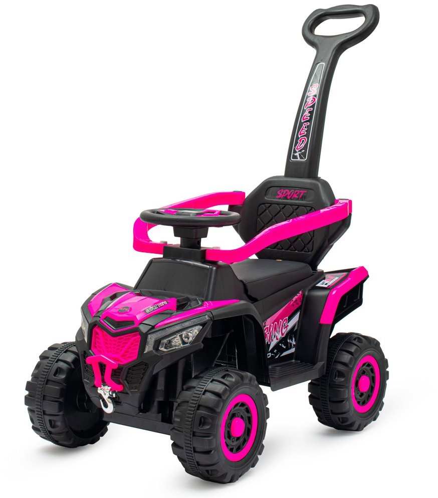 BABY MIX Odrážadlo Ruggy s vodiacou tyčou ružové
