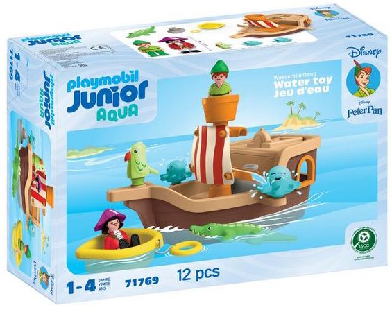 Playmobil 71769 Junior & Disney Aqua: Pirátska loď Petra Pana