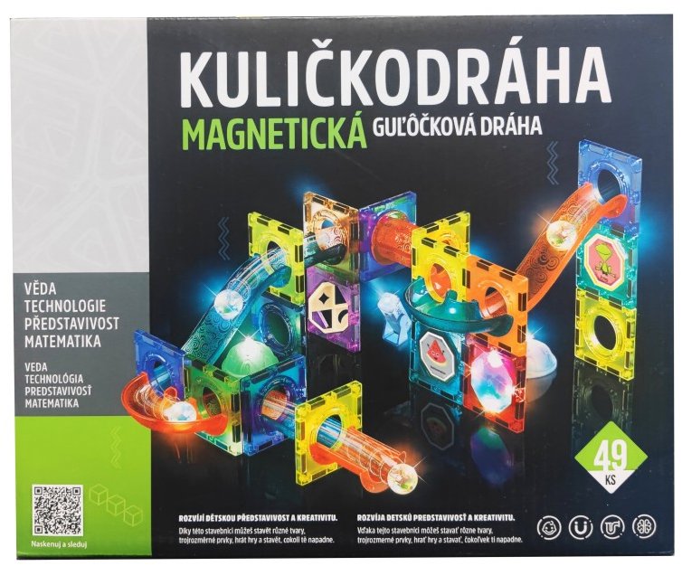 Alltoys Guľôčková dráha magnetická so svetlom 49 ks