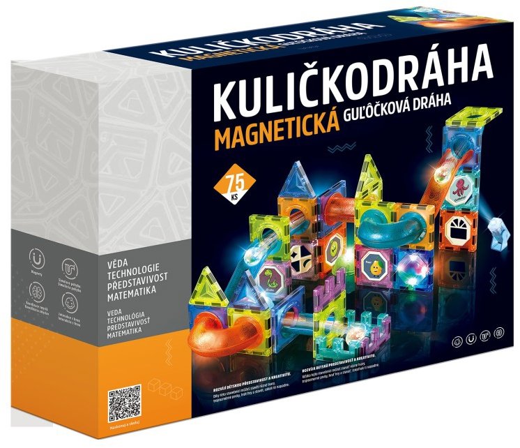 Alltoys Guľôčková dráha magnetická so svetlom, 75 ks