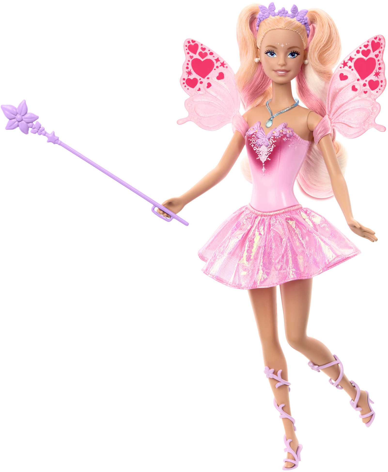 Barbie Víla s farebnou premenou v ružovom odeve