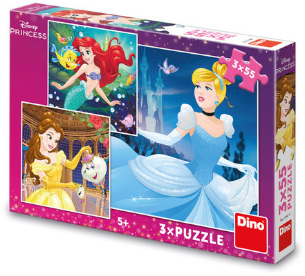 Dino Veselé princezné 3× 55 dielikov