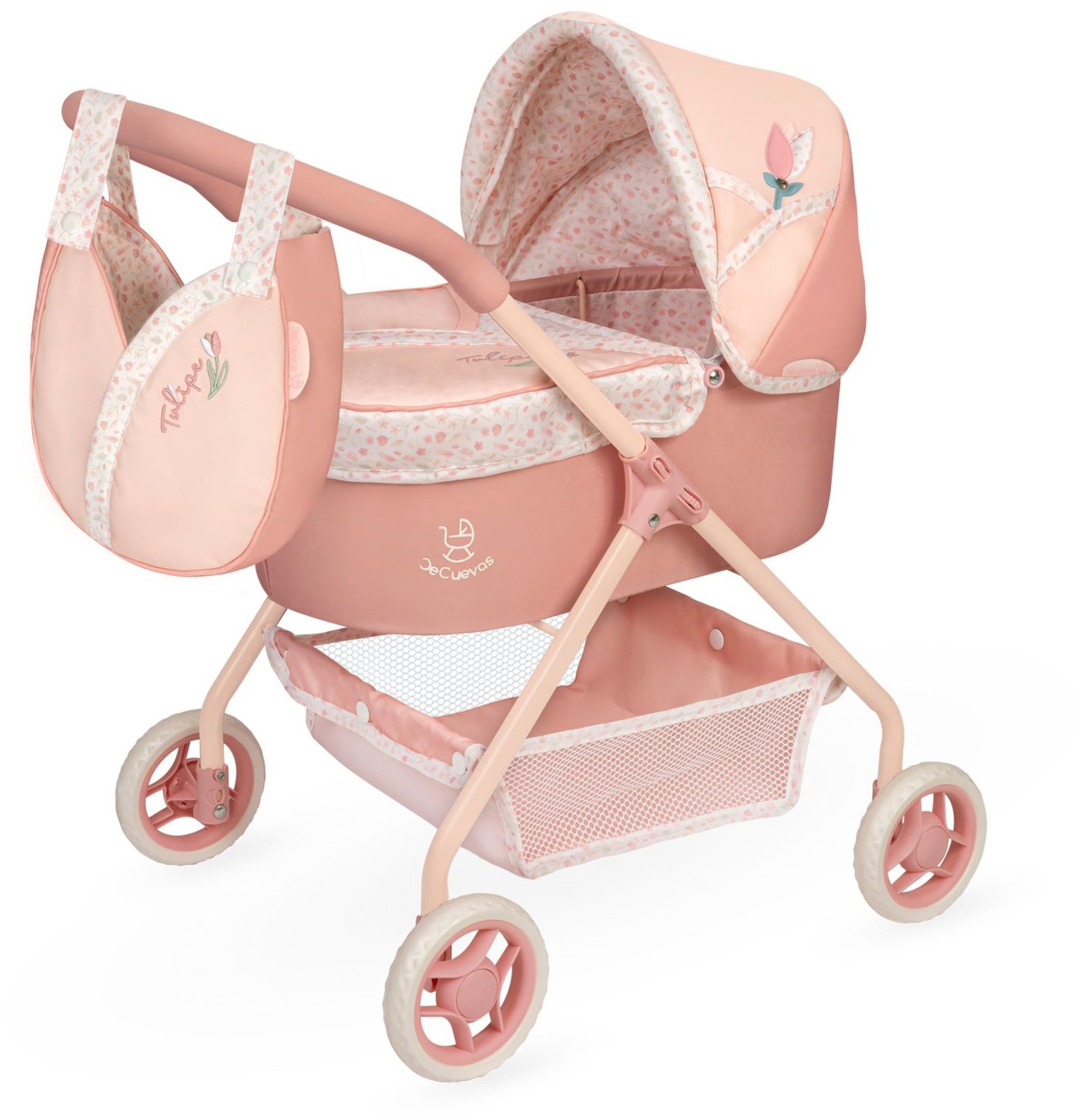 DeCuevas 86074 Môj prvý kočík s taškou Tulipe 2025 – 56 cm