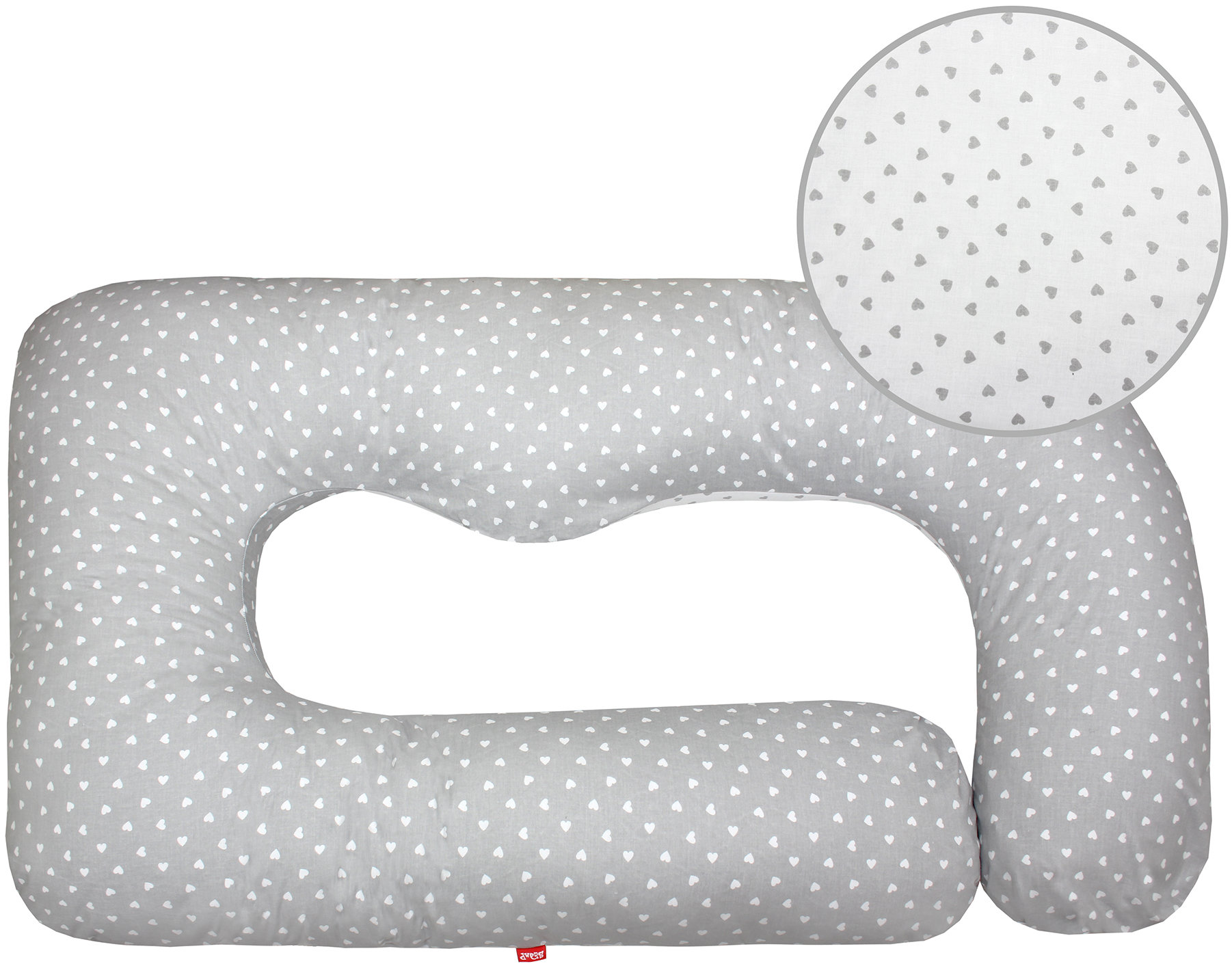 SCAMP Tehotenský vankúš komfort 80 × 150 cm LittleHeartGrey