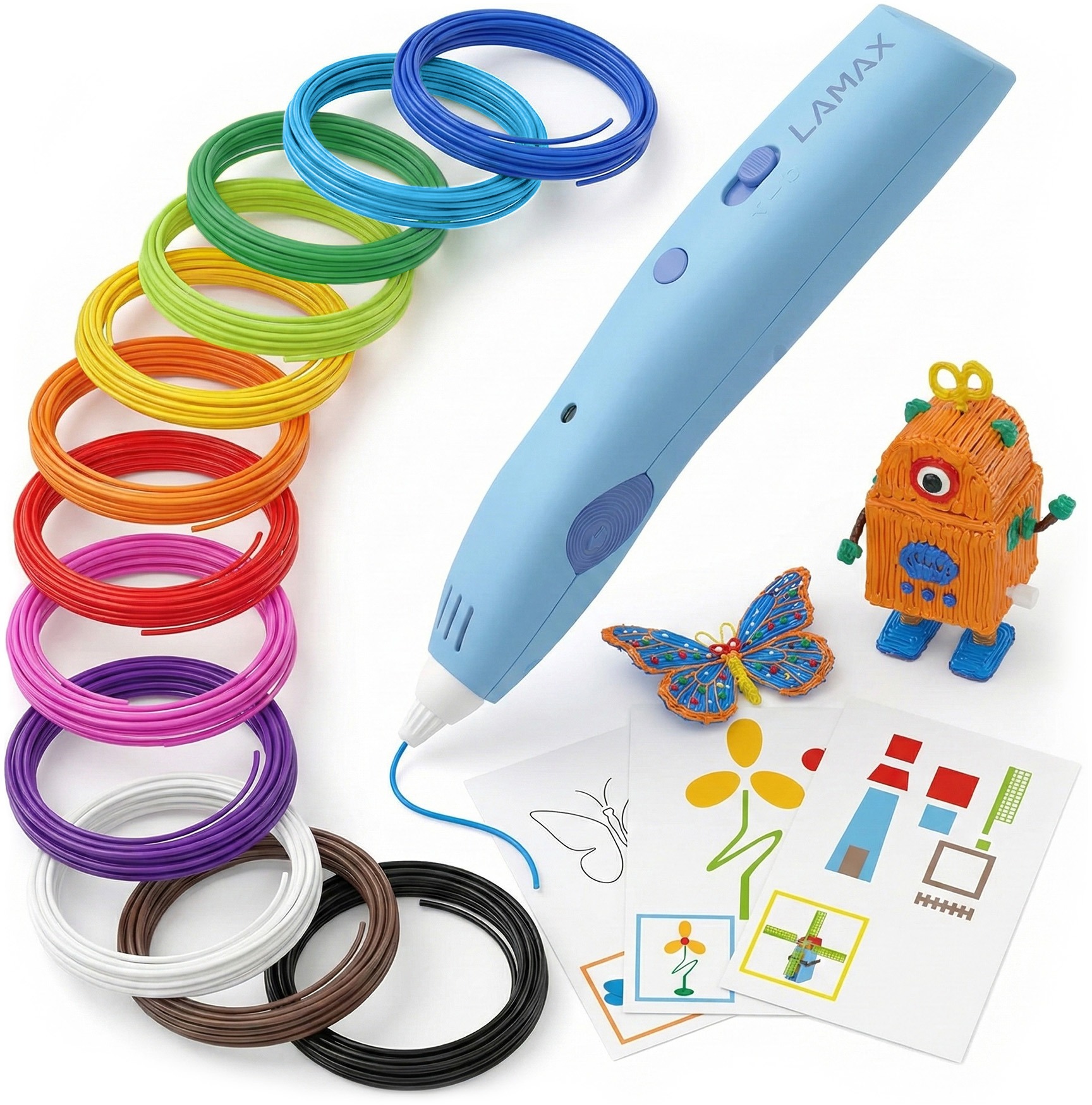 LAMAX ArtKid 3D blue + 37 metrov náplne + kreatívne šablóny
