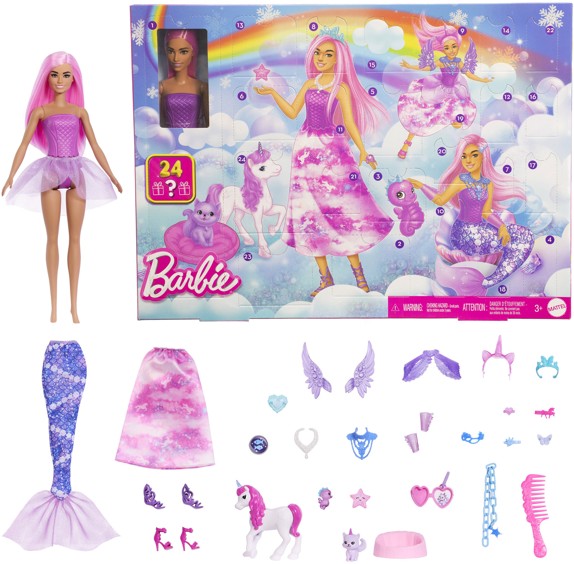 Barbie Rozprávkový adventný kalendár 2025 s bábikou