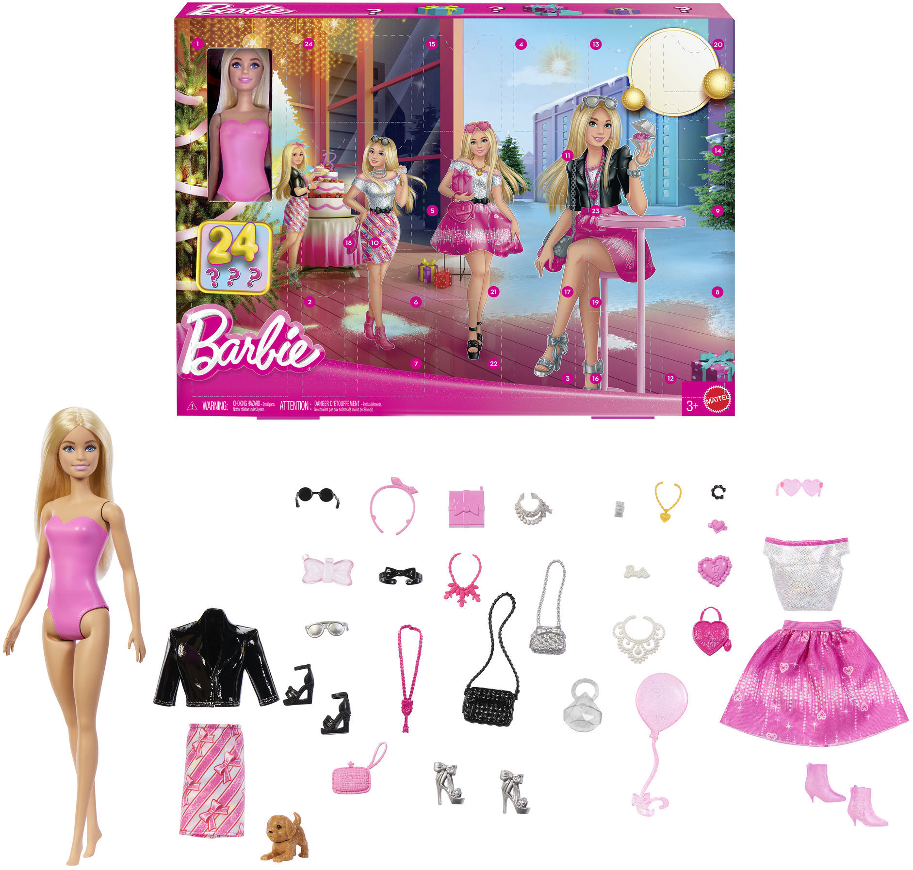 Barbie Módny adventný kalendár 2025 s bábikou