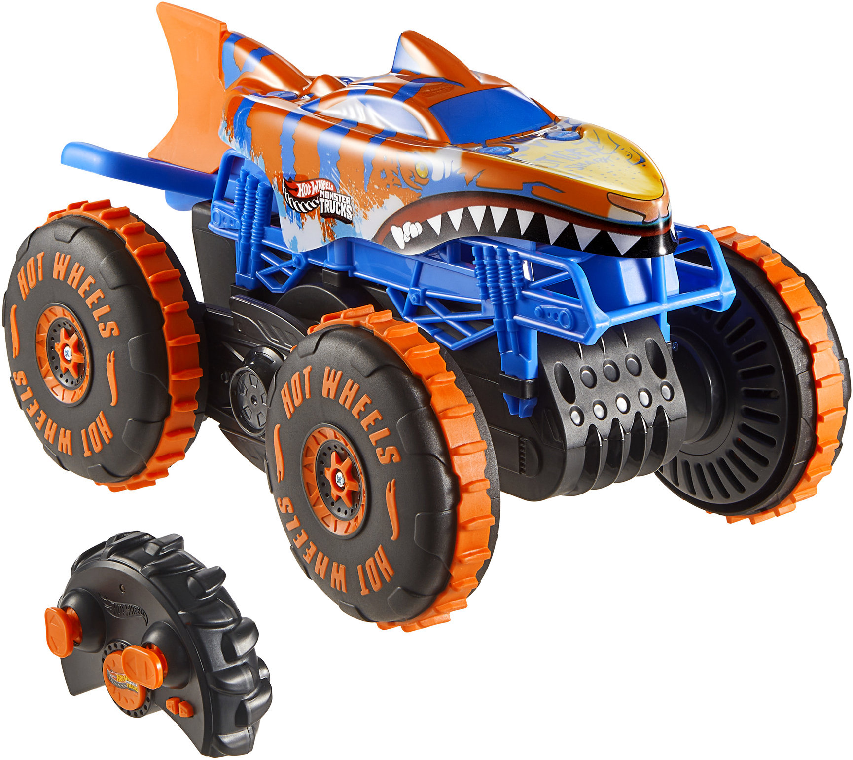 Hot Wheels Monster Trucks lezec Tiger Shark s 3 režimami