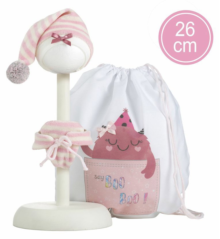 Llorens M26-314 oblečenie pre bábiku bábätko New Born s veľkosťou 26 cm s doplnkami