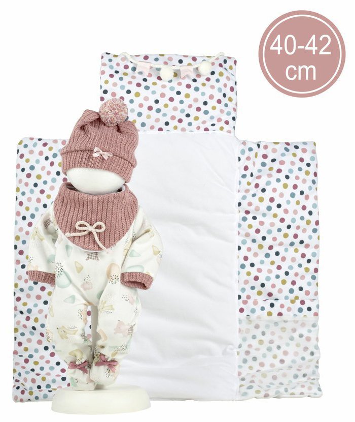 Llorens M738-88 oblečenie pre bábiku bábätko New Born s veľkosťou 40 – 42 cm s doplnkami