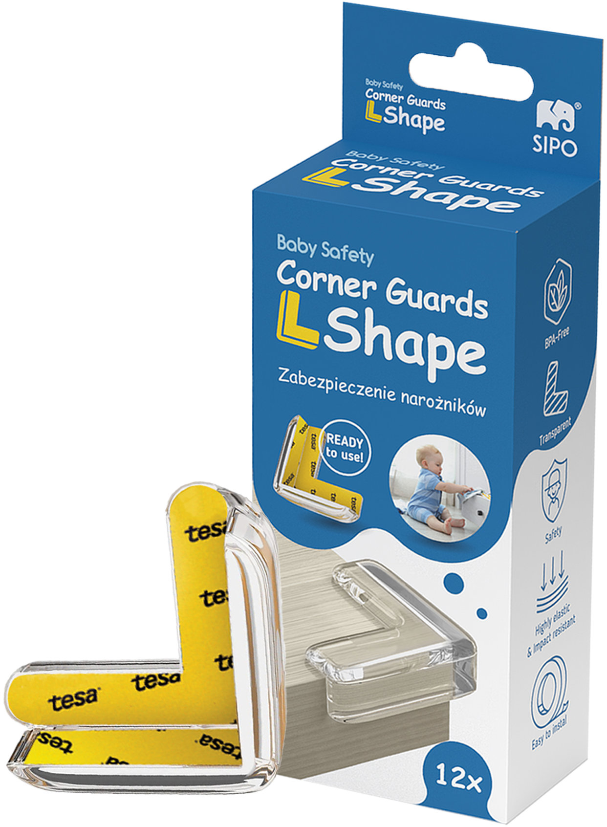 Sipo Ochrana nábytku L-profil transparentný