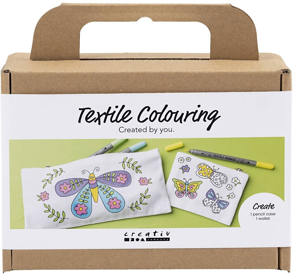 Creativ Company Mini Craft Kit Textile Colouring Butterflies