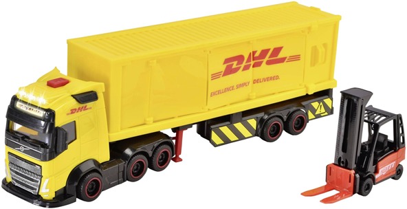 Dickie DHL nákladné vozidlo Volvo FH 16 s vysokozdvižným vozíkom