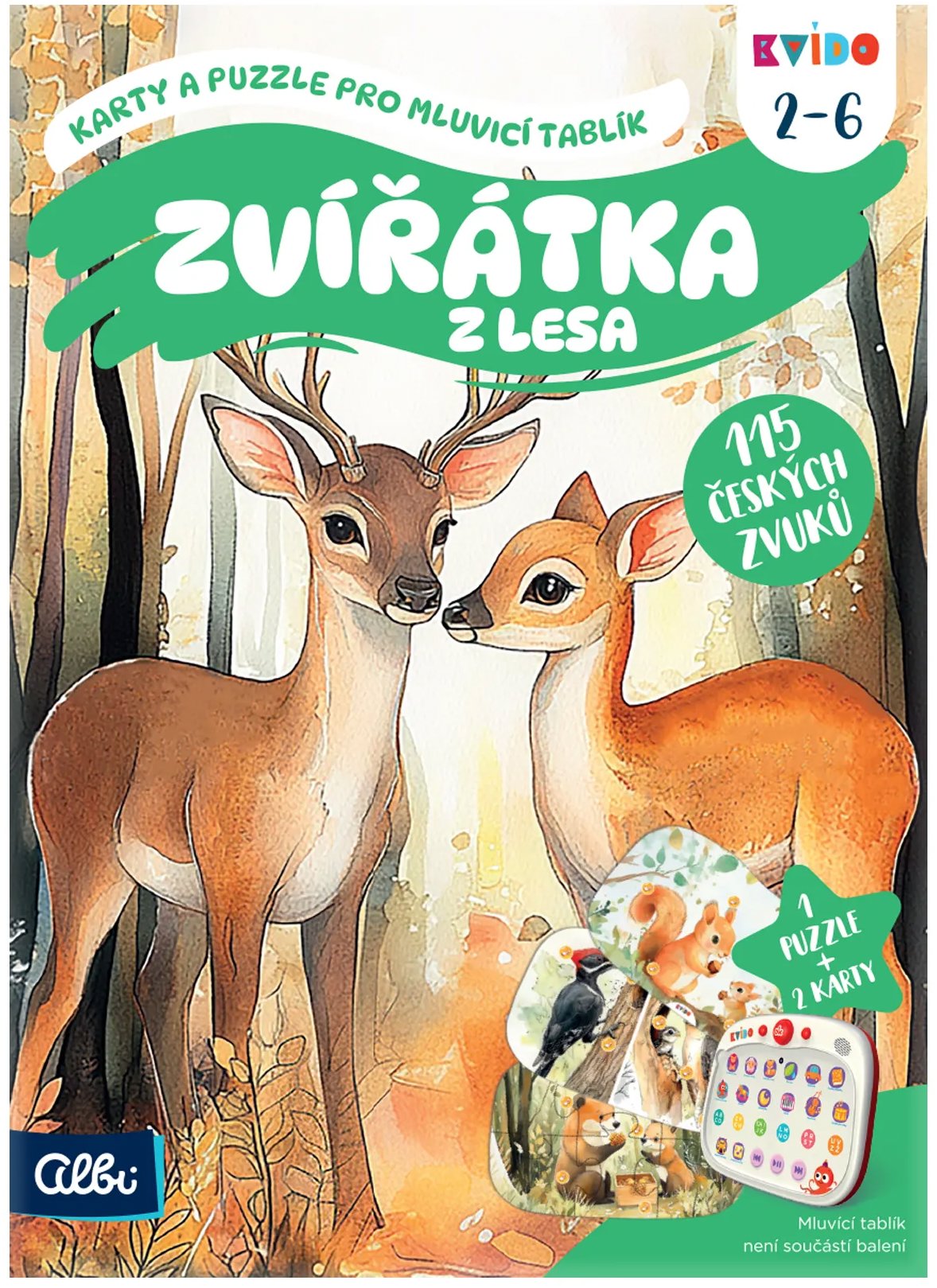 Kvído – Karty a puzzle pre hovoriacu tabuľku – Zvieratká z lesa