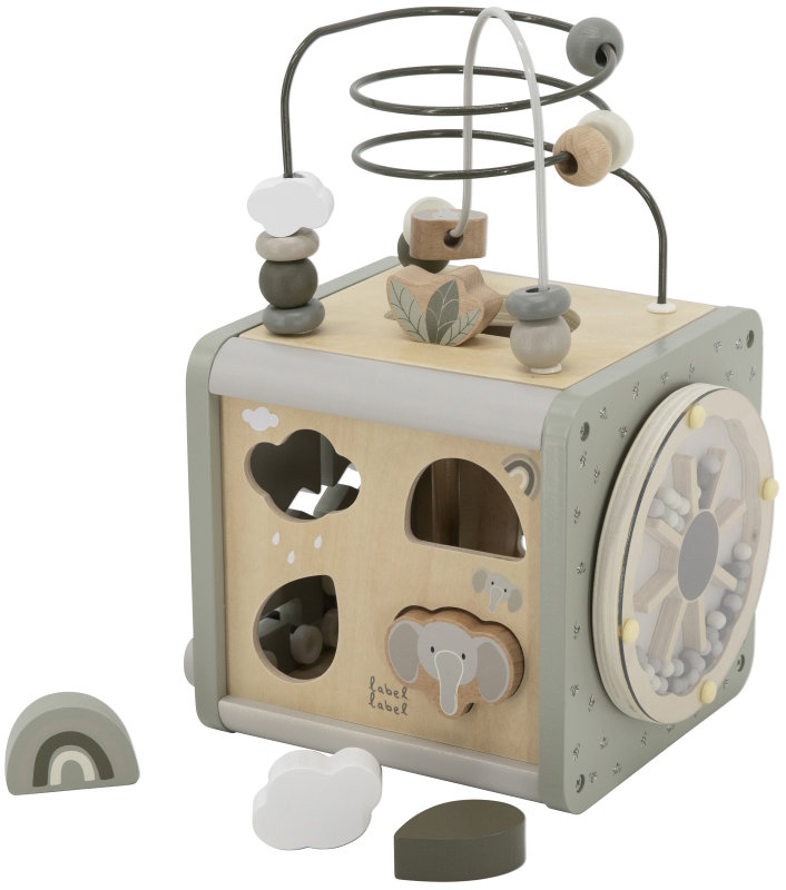 Label Label Kocka s aktivitami Olive Green