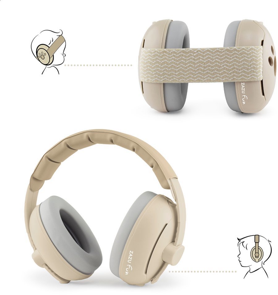 ZAZU Earmuffs 2 v 1 béžové
