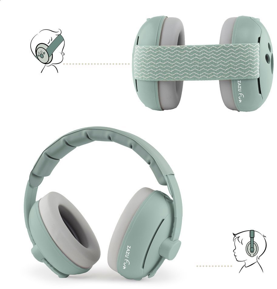 ZAZU Earmuffs 2 v 1 zelené