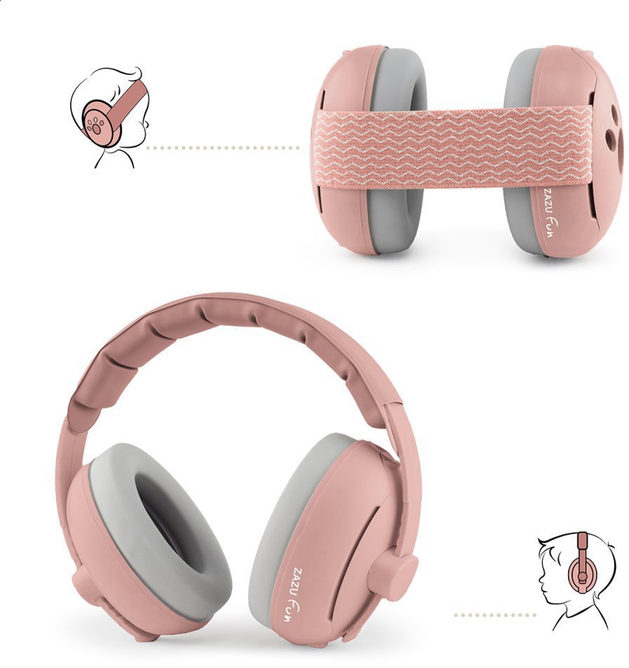ZAZU Earmuffs 2 v 1 ružové
