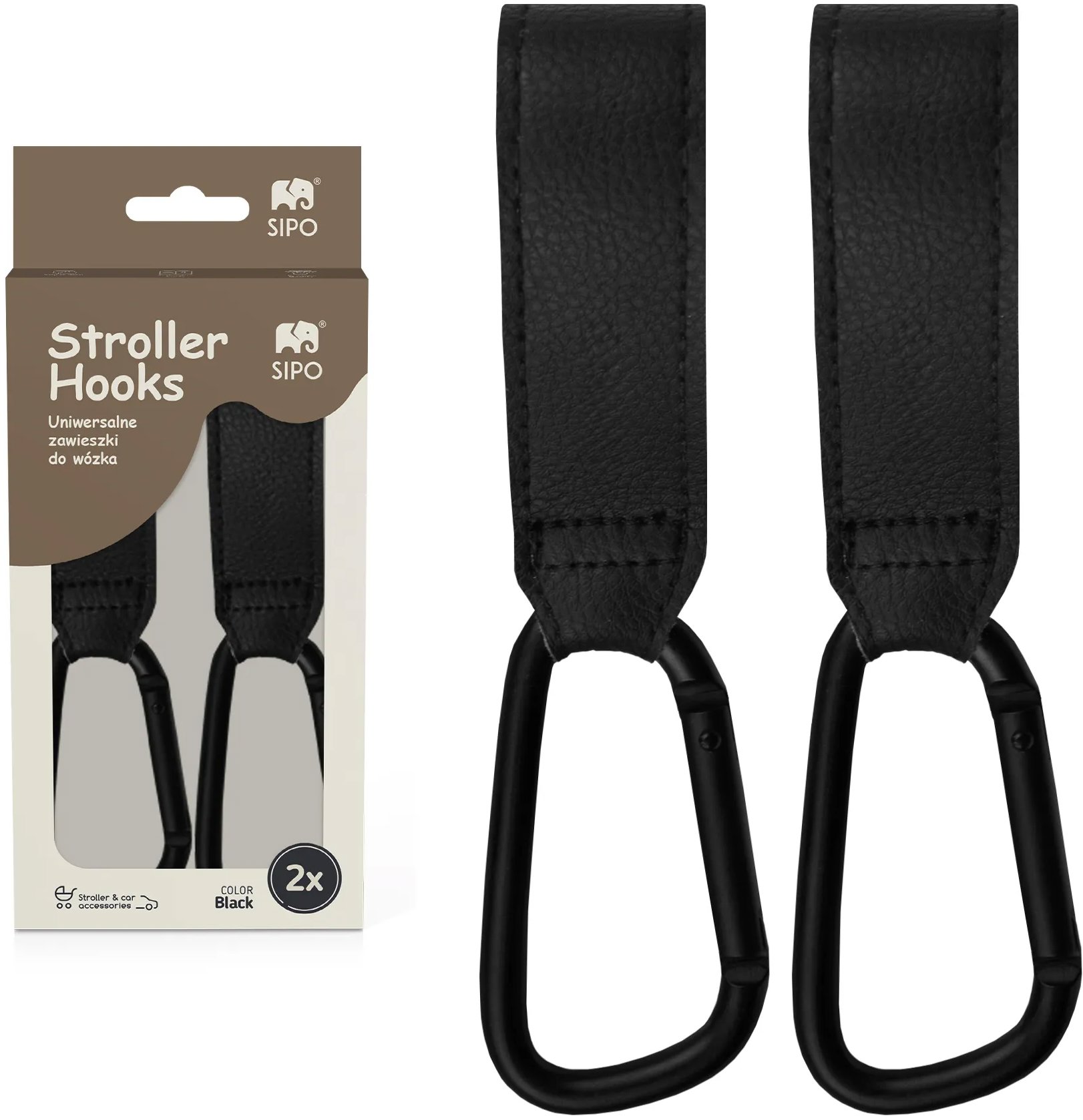 Sipo Háčik na kočík 2 ks čierne