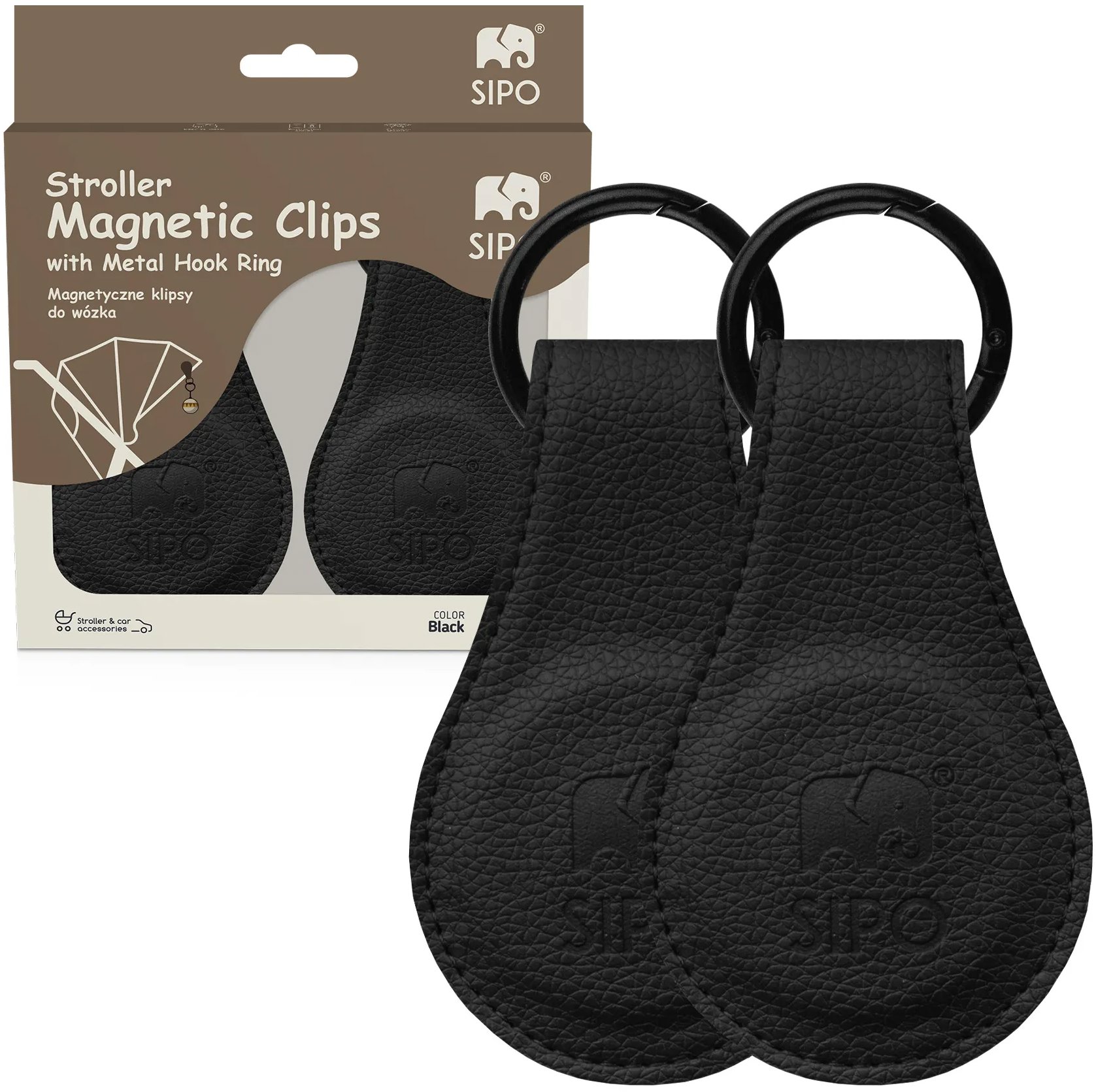 Sipo Magnetická klipsa 2 ks čierna