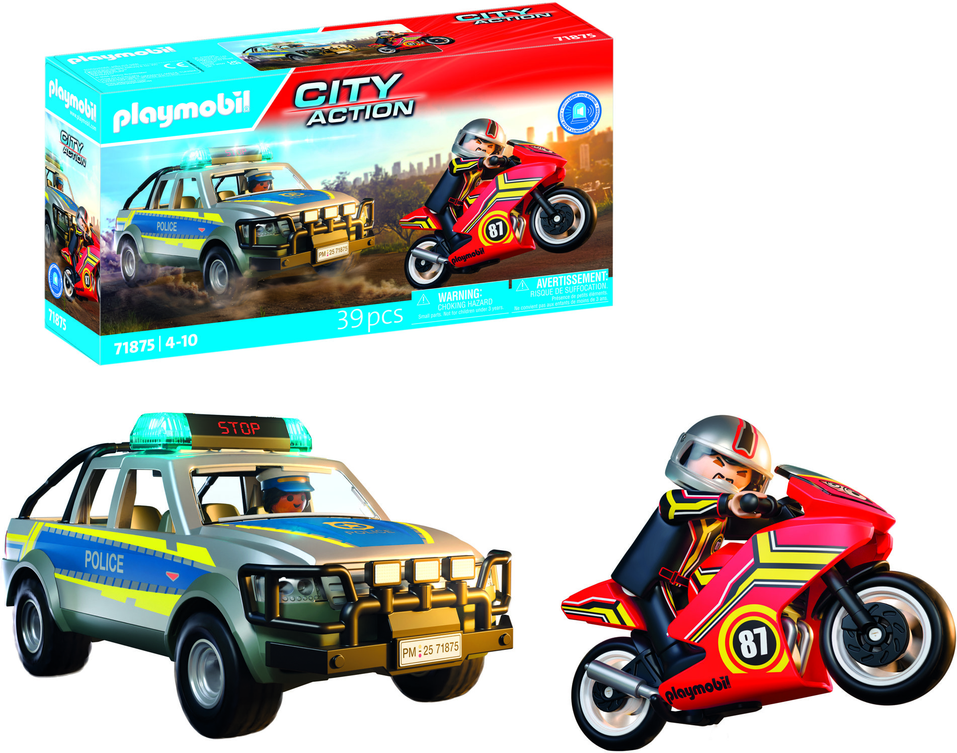 Playmobil 71875 Naháňačka s policajným pikapom