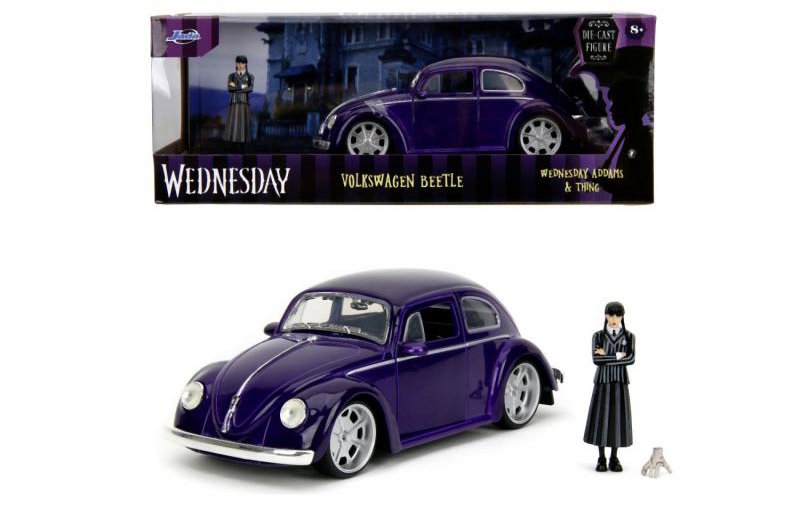 Jada Wednesday auto 1972 VW Beetle a figúrka Wednesday