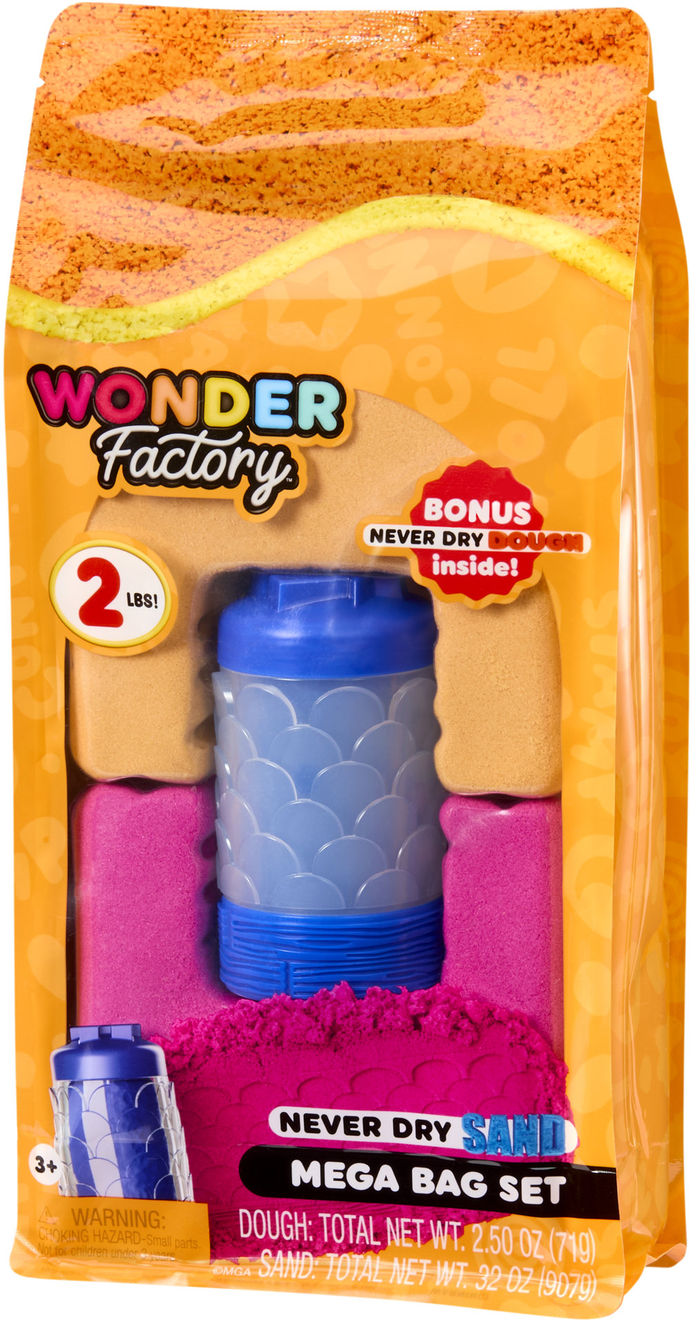 Wonder Factory Nevysychajúci piesok a modelína v taške – oranžová, červená a modrá