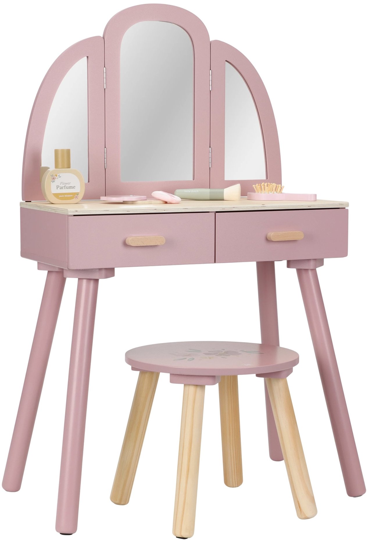 Little Dutch Toaletný stolík so stoličkou Pink