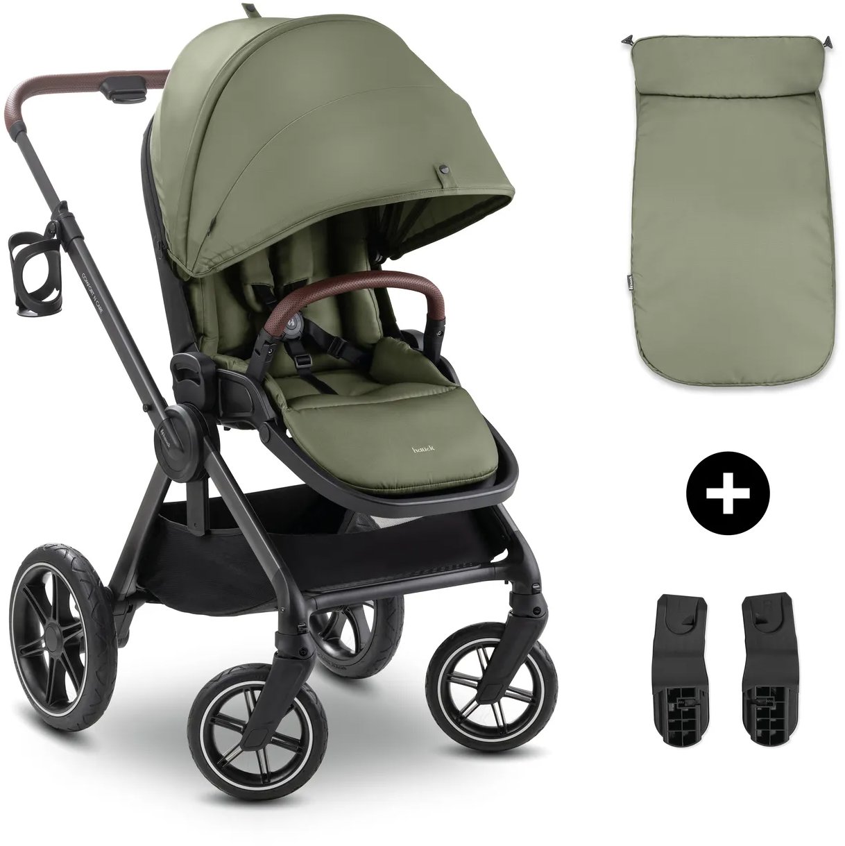 Hauck Športiak Comfort N Care + nánožník a adaptér na autosedačku Olive