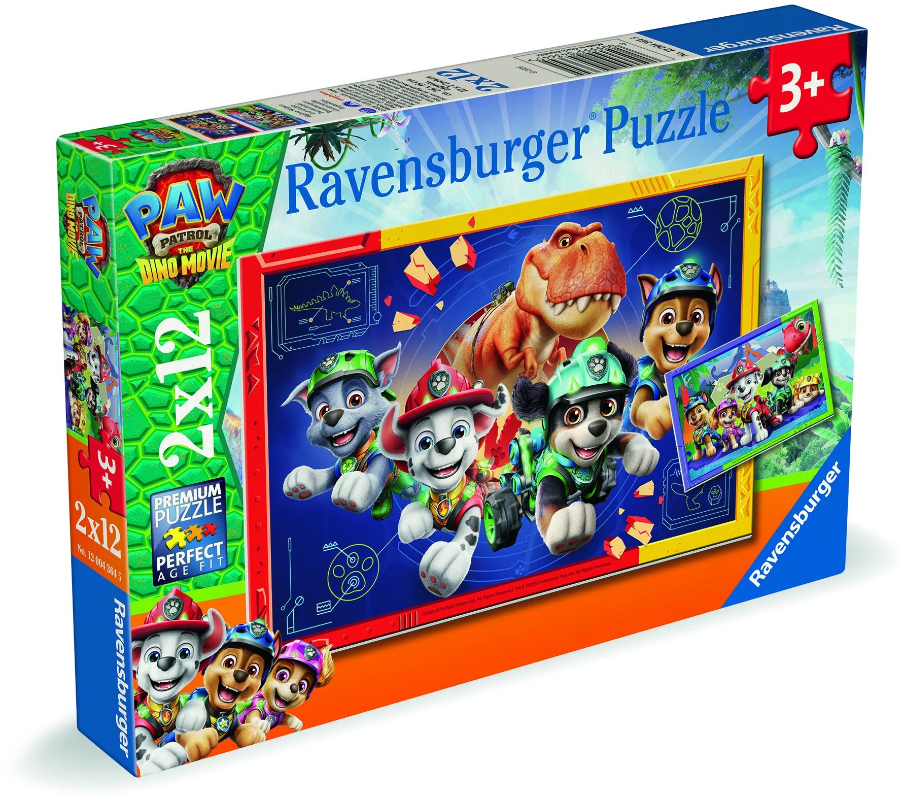 Ravensburger 120043645 Labková patrola: Dinosaurí film 2× 12 dielikov