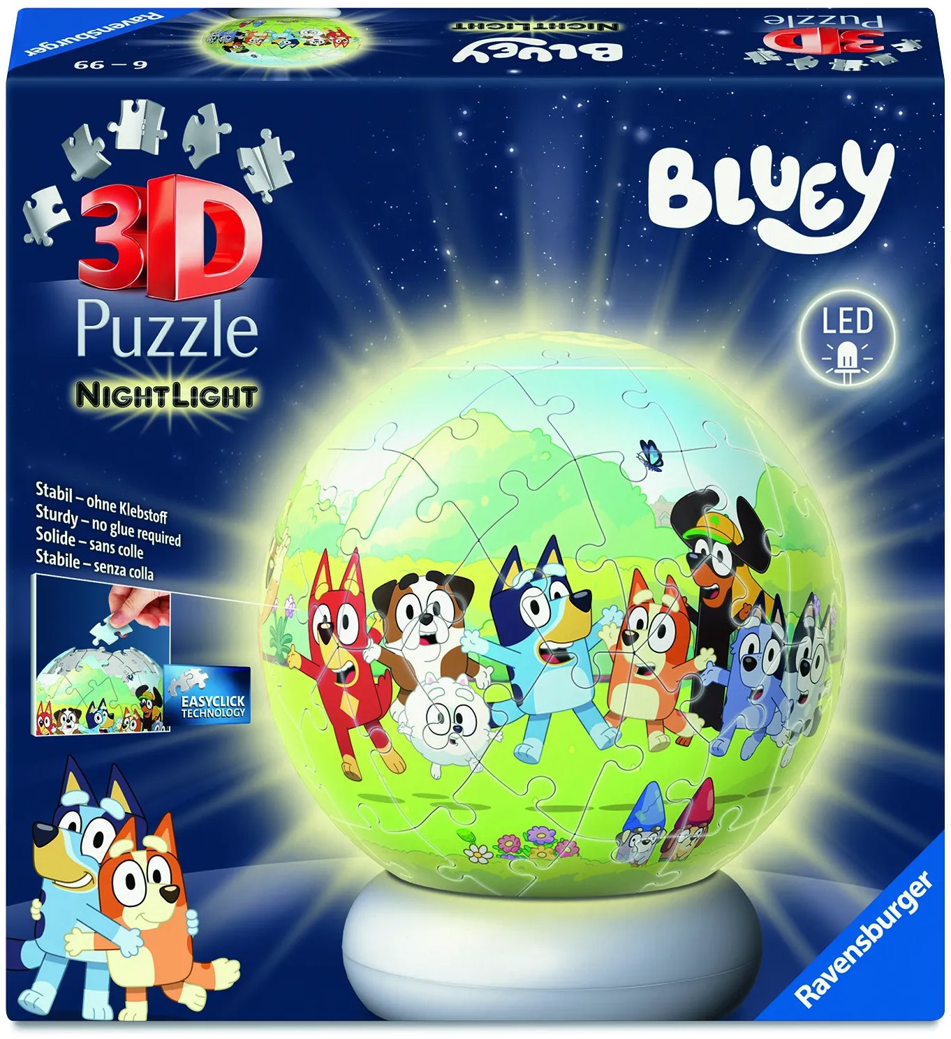 Ravensburger 120080602 Puzzle-Ball Bluey (nočná edícia)