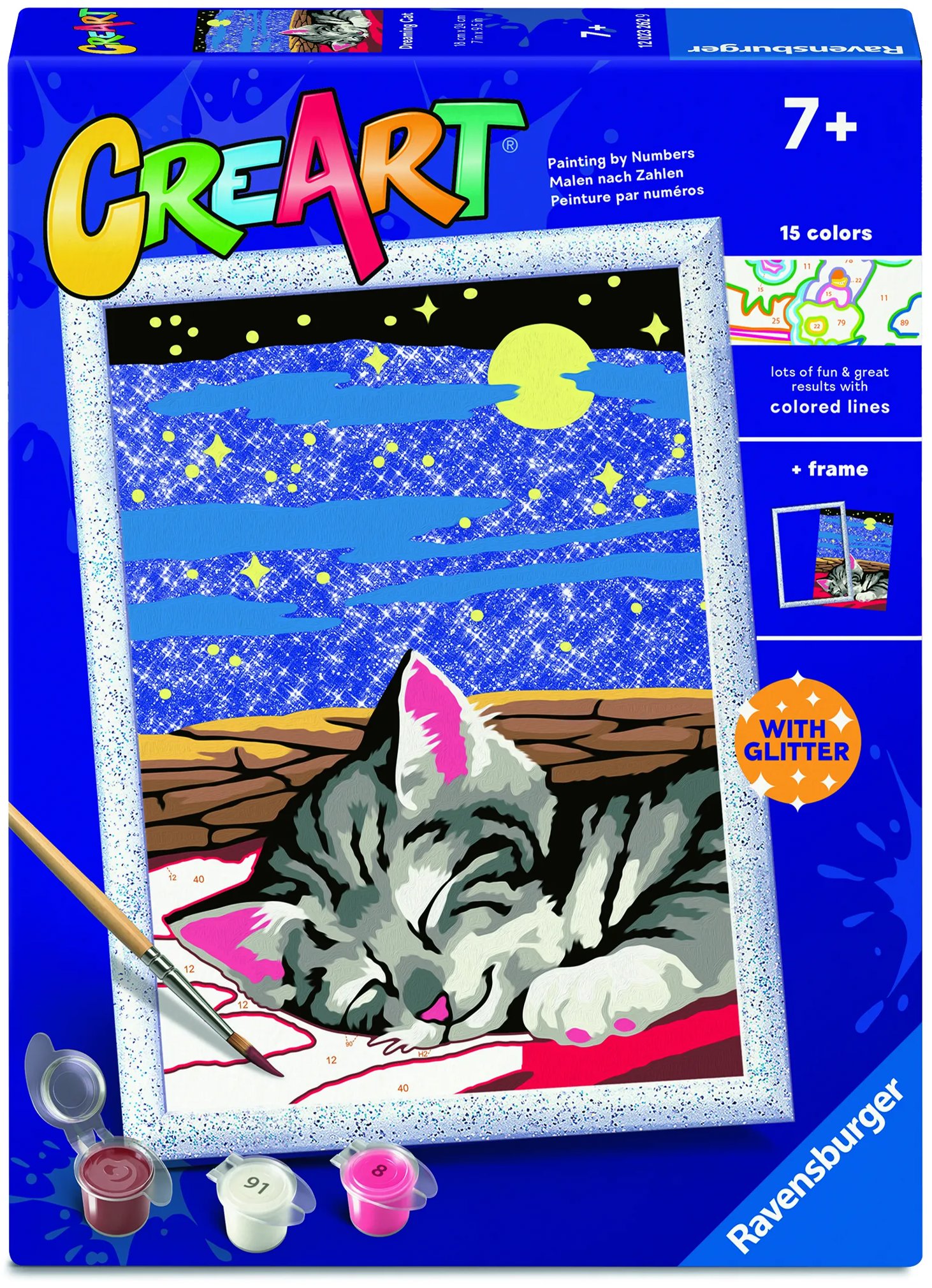 Ravensburger 120232629 CreArt Zasnená mačička s trblietkami