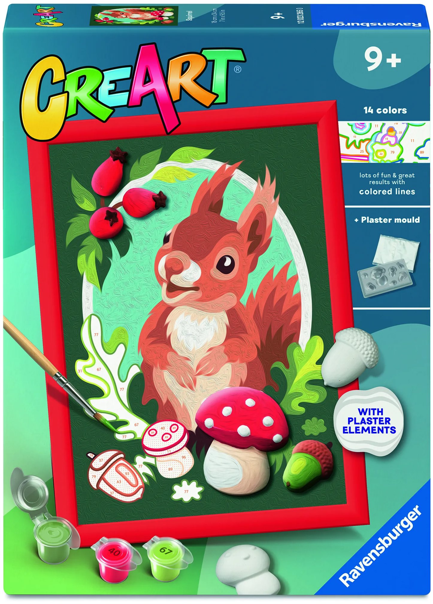Ravensburger 120232650 CreArt Roztomilá veverička so sadrovou formou