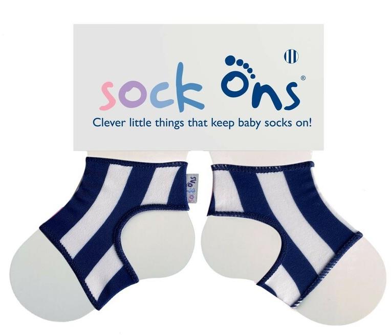 Sock Ons Návleky na detské ponožky, Navy Stripes 0 – 6 m