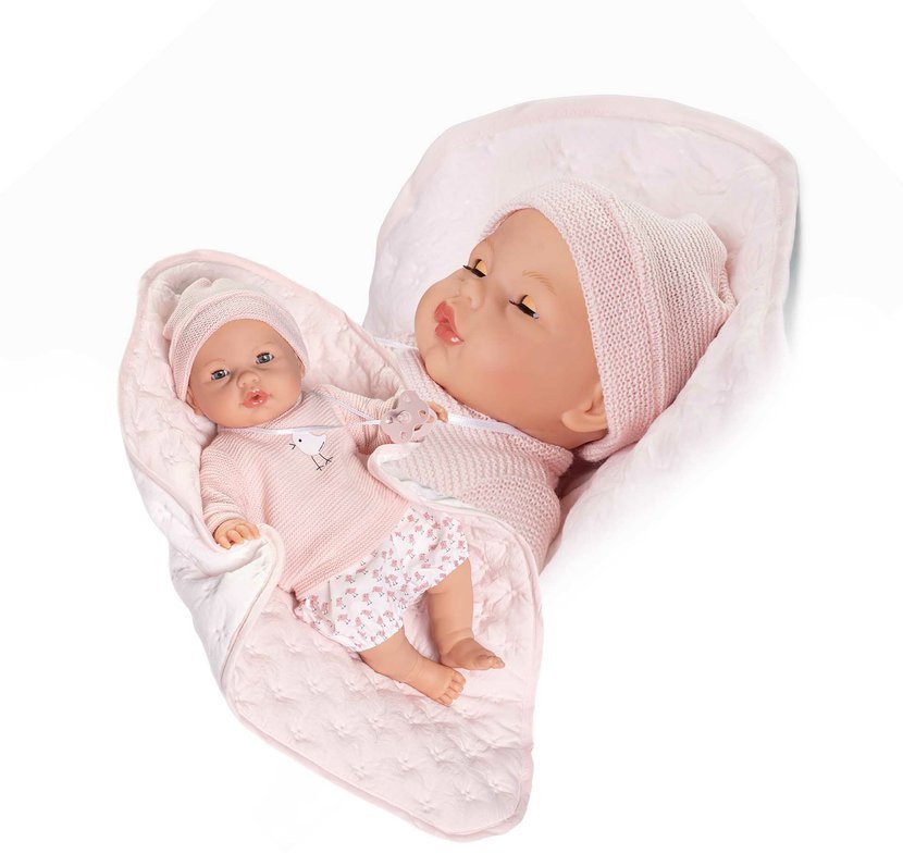 Antonio Juan 14365 Bimba – žmurkacie bábätko so zvukmi a mäkkým látkovým telom – 37 cm