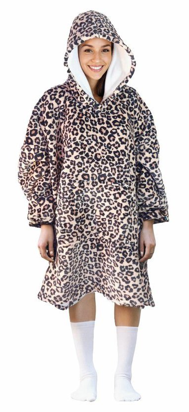 Cozy Noxxiez Leopard – hrejivá televízna mikinová deka pre teenagerov a dospelých