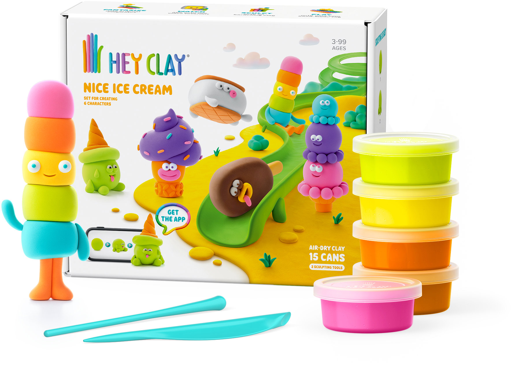 Hey Clay Nice Ice Cream, veľká sada so 6 postavičkami
