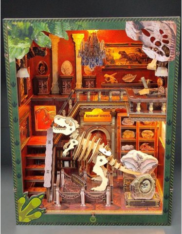 Dvěděti 3D skladačka Zarážka na knihy Miniatúra domčeka Dinosaurie múzeum