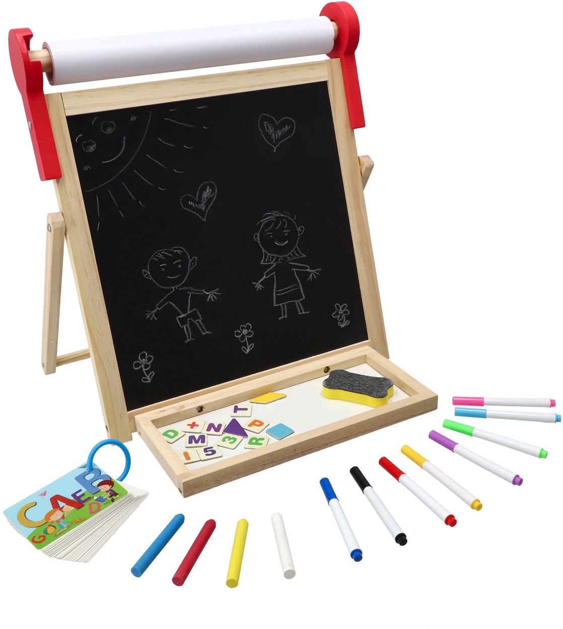 Teddies Tabuľa obojstranná s rolkou papiera 33 × 33 cm