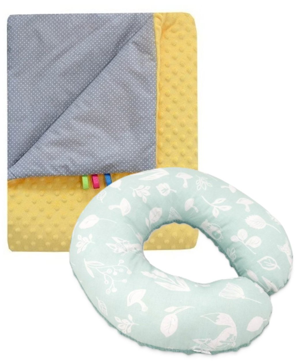 COSING Set Minky deka + nákrčník Mini les žltý/zelený