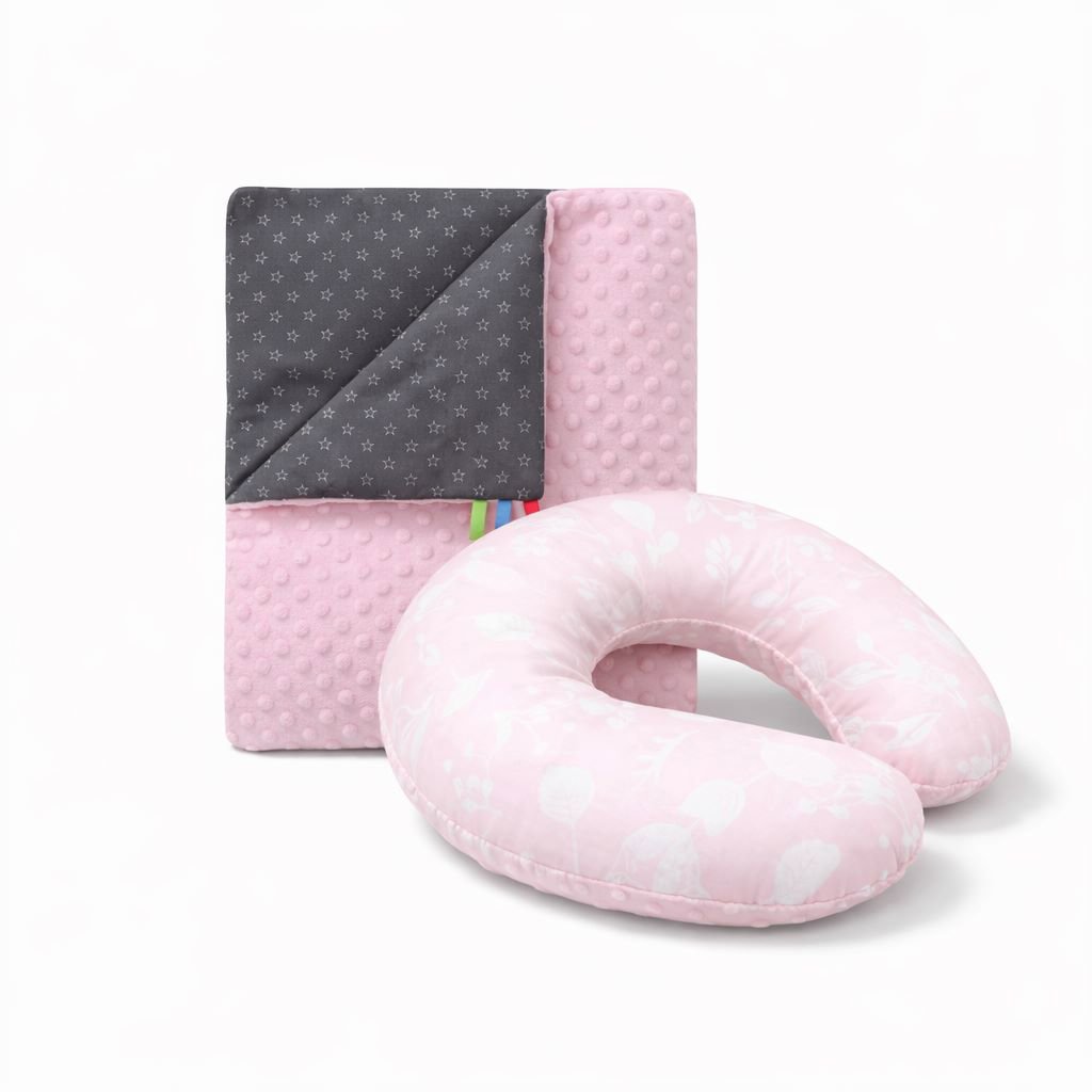 COSING Set Minky deka + nákrčník Mini les ružový