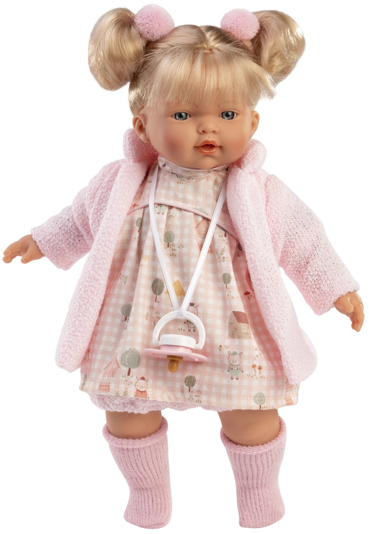 Llorens 33168 Roberta – reálne pôsobiaca so zvukmi a mäkkým látkovým telom – 33 cm