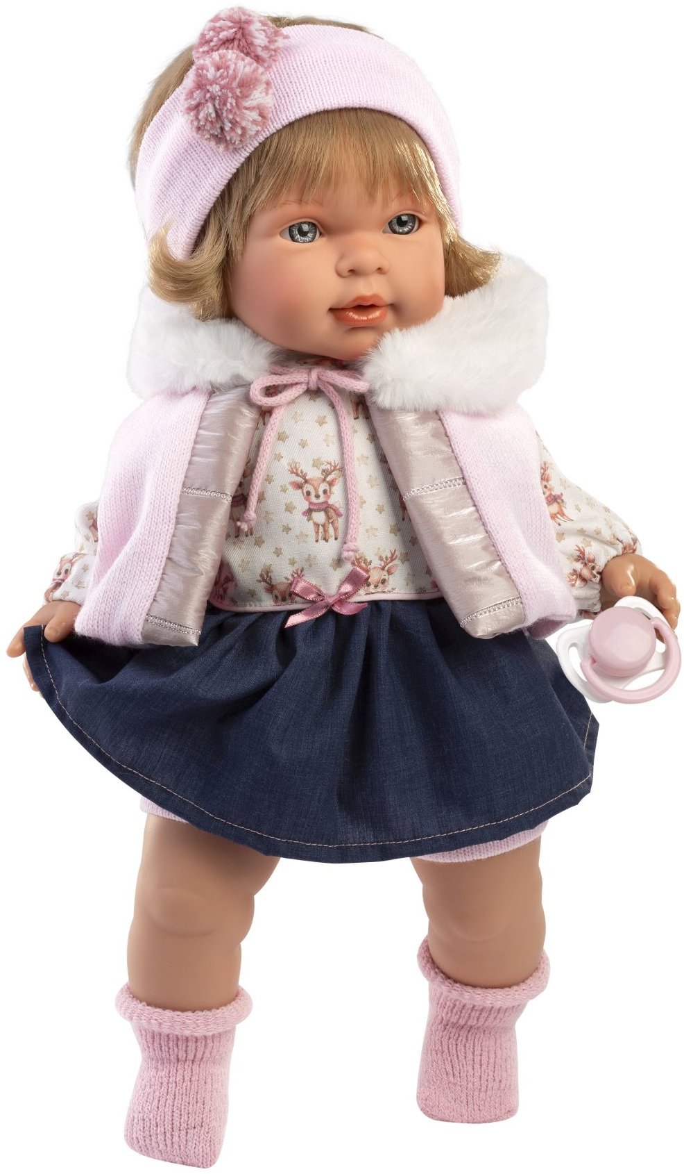 Llorens 42170 Carla – reálne pôsobiaca so zvukmi a mäkkým látkovým telom – 42 cm