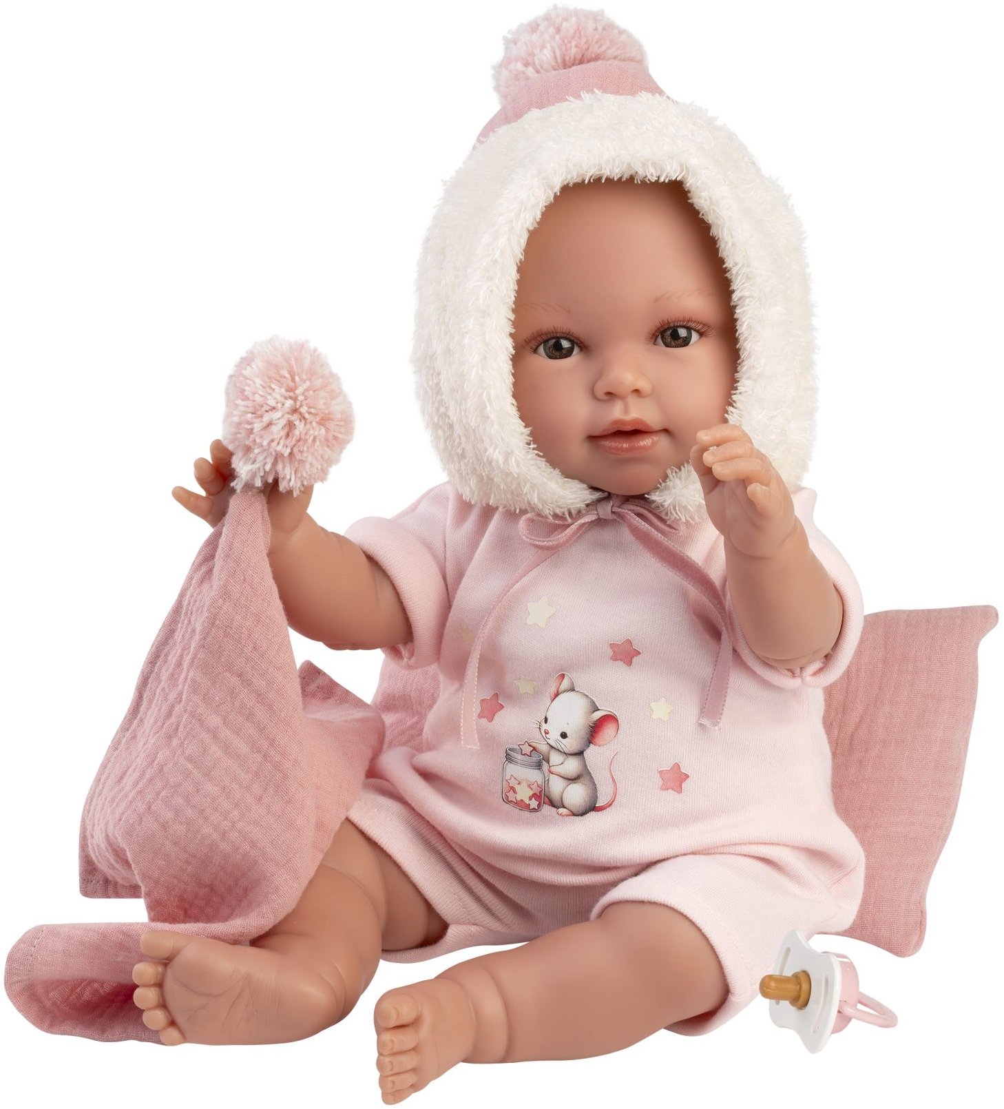 Llorens 63802 New Born – reálne pôsobiace bábätko so zvukmi a mäkkým látkovým telom – 38 cm