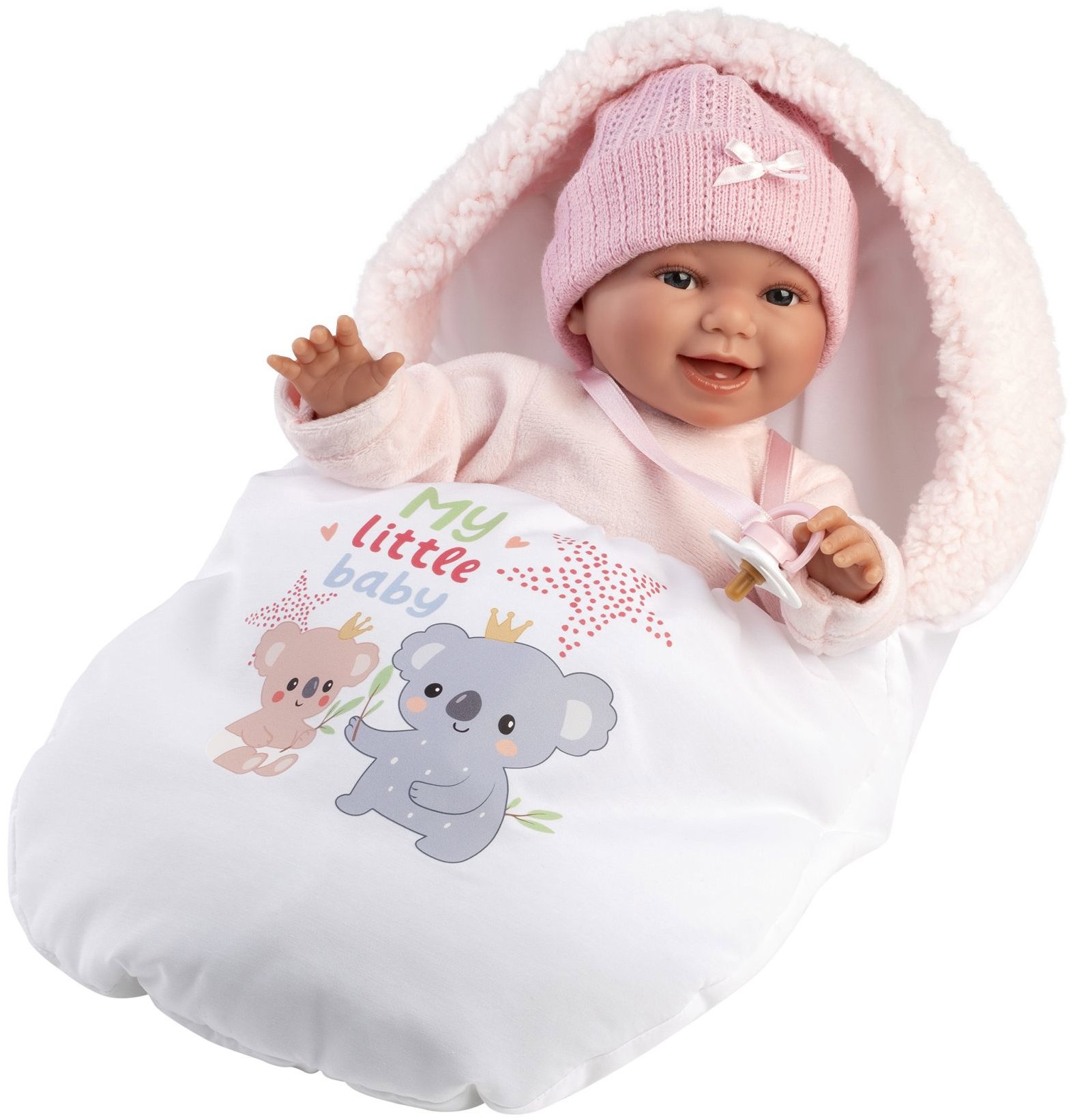 Llorens 63806 New Born – reálne pôsobiace bábätko so zvukmi a mäkkým látkovým telom – 38 cm