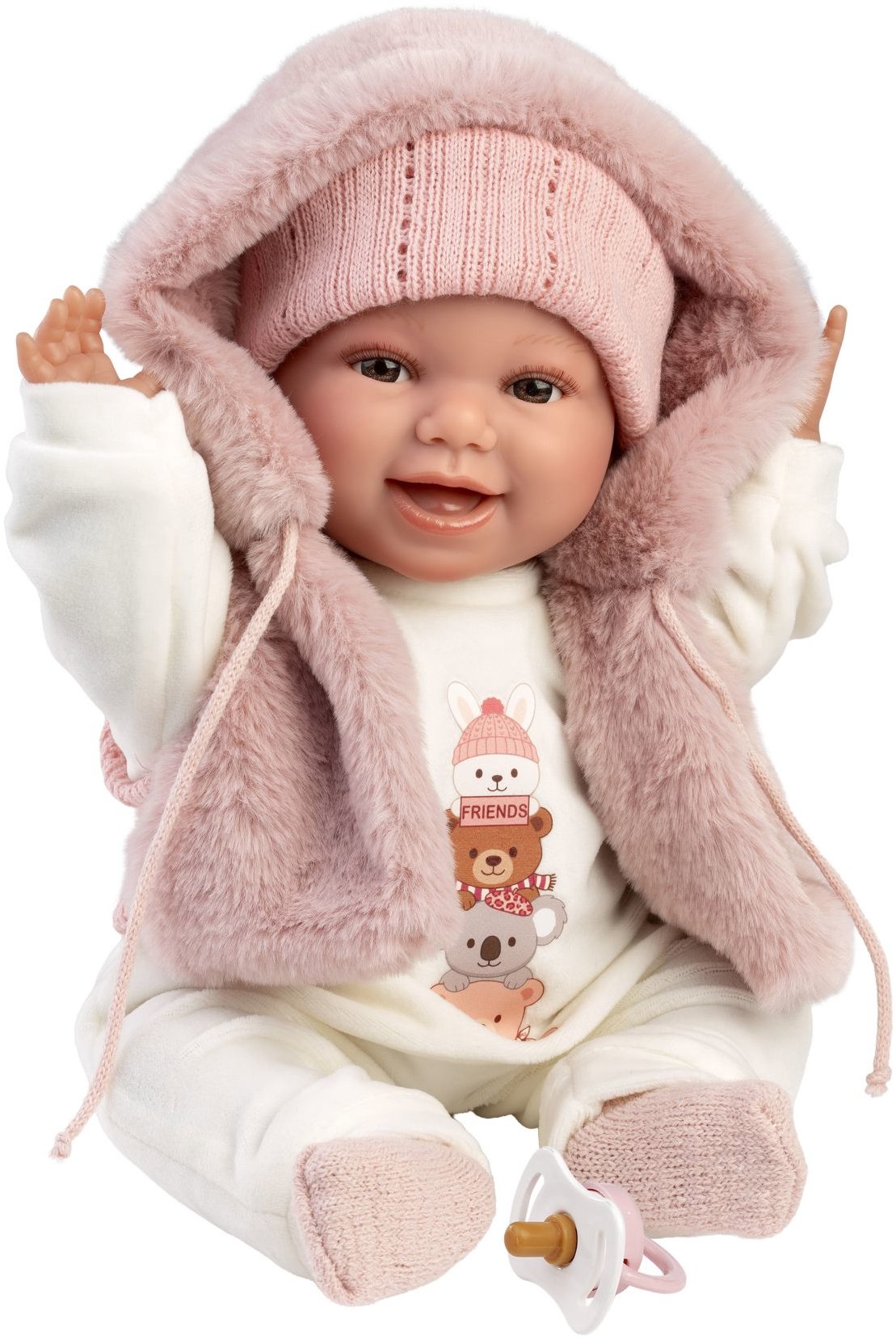 Llorens 63814 New Born – reálne pôsobiace bábätko so zvukmi a mäkkým látkovým telom – 38 cm