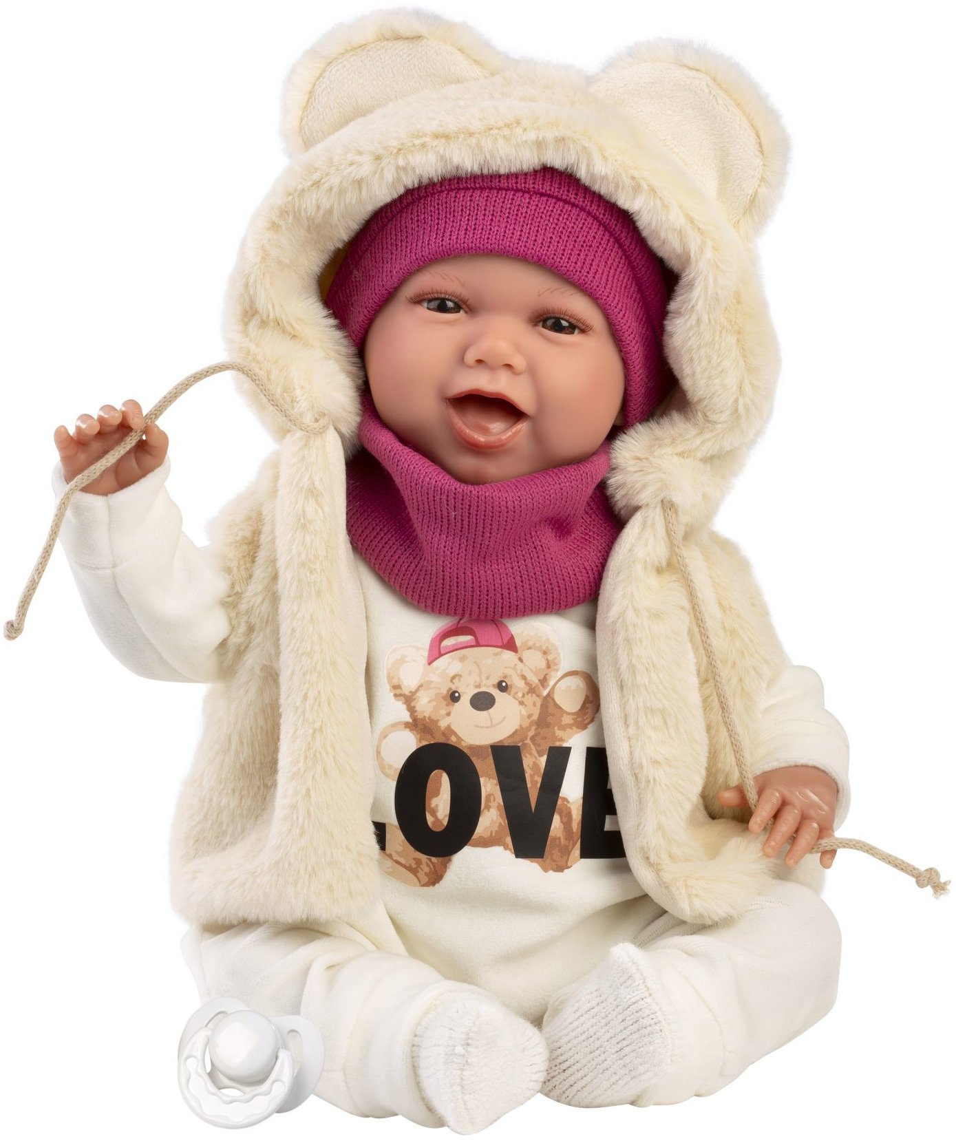 Llorens 74142 New Born – reálne pôsobiace bábätko so zvukmi a mäkkým látkovým telom – 42 cm