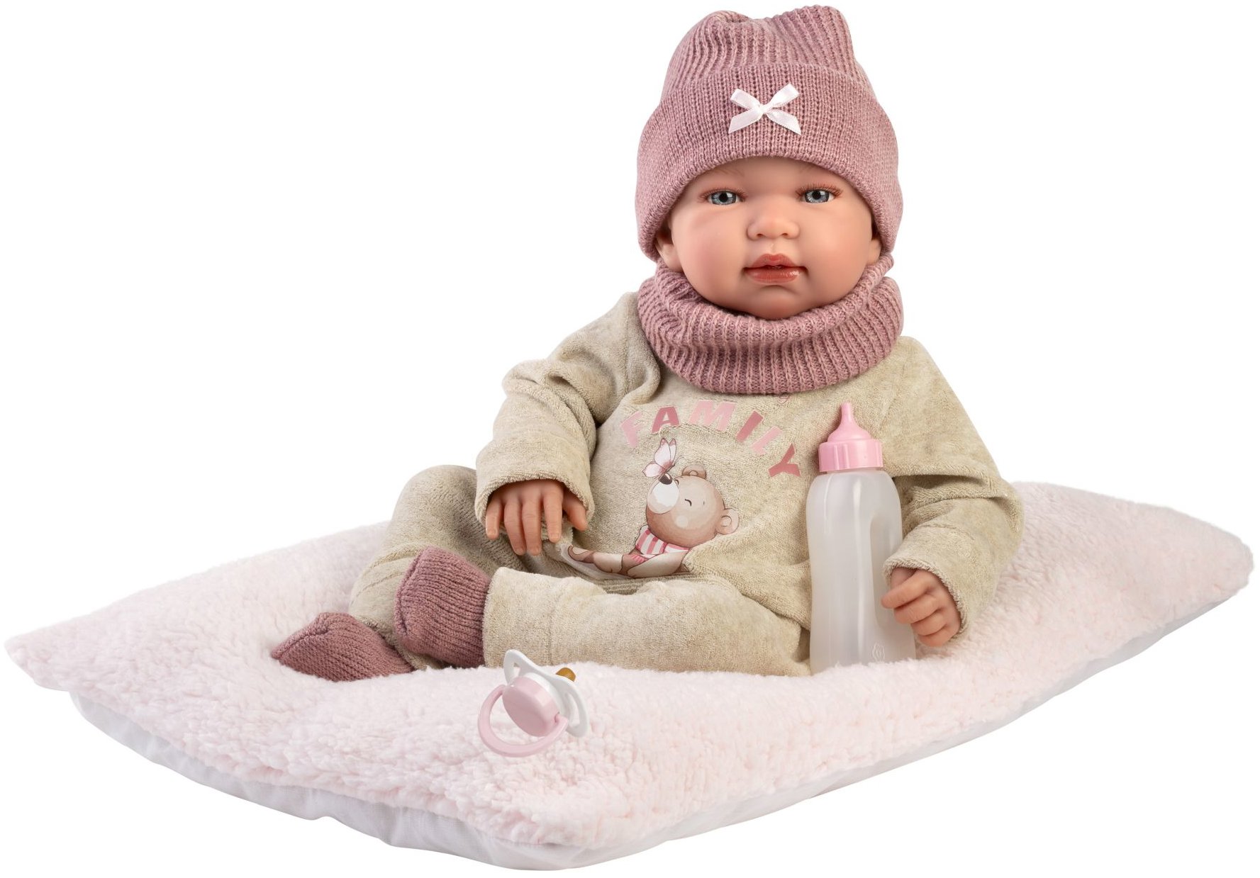 Llorens 84488 New Born – reálne pôsobiace bábätko so zvukmi a mäkkým látkovým telom – 44 cm
